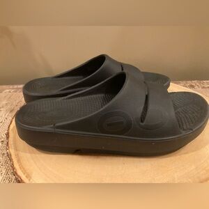 Oofos OOahh Sport Slide Mens Sz 5 Womens 7 Black Oofoam Arch Support Sandals NEW